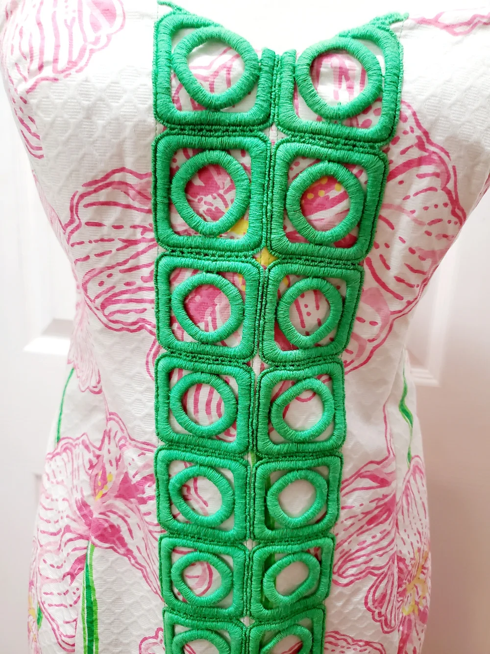 Lilly Pulitzer Inspired Strapless Floral Mini Dress Size 6 Pink Green Resortwear - Picture 3 of 14